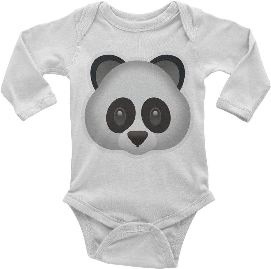 Emoji Baby Long Sleeve One Piece - Panda Emoji Sticker (1000x1000), Png Download