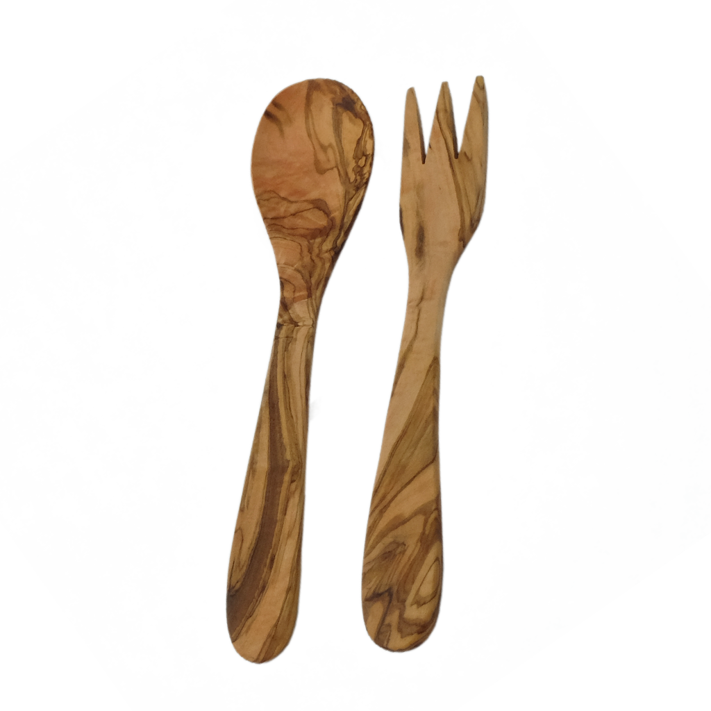 Olive Wood Classic Salad Servers - Salad (1024x1024), Png Download