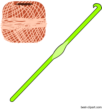 Crochet Needle And Spool Clip Art - Clip Art (450x450), Png Download