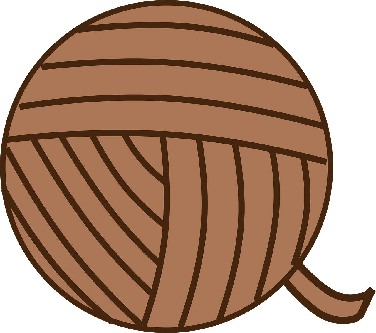 Ball Of Yarn, Yarn, Brown, Knit, Ball - Crochet Afghans: How To Make Crochet Afghans In 24 (383x340), Png Download