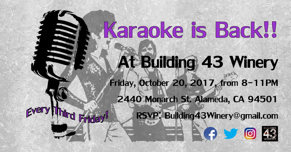 Building 43 Winery Private Events Karaoke October - Amateur Radio (1200x630), Png Download