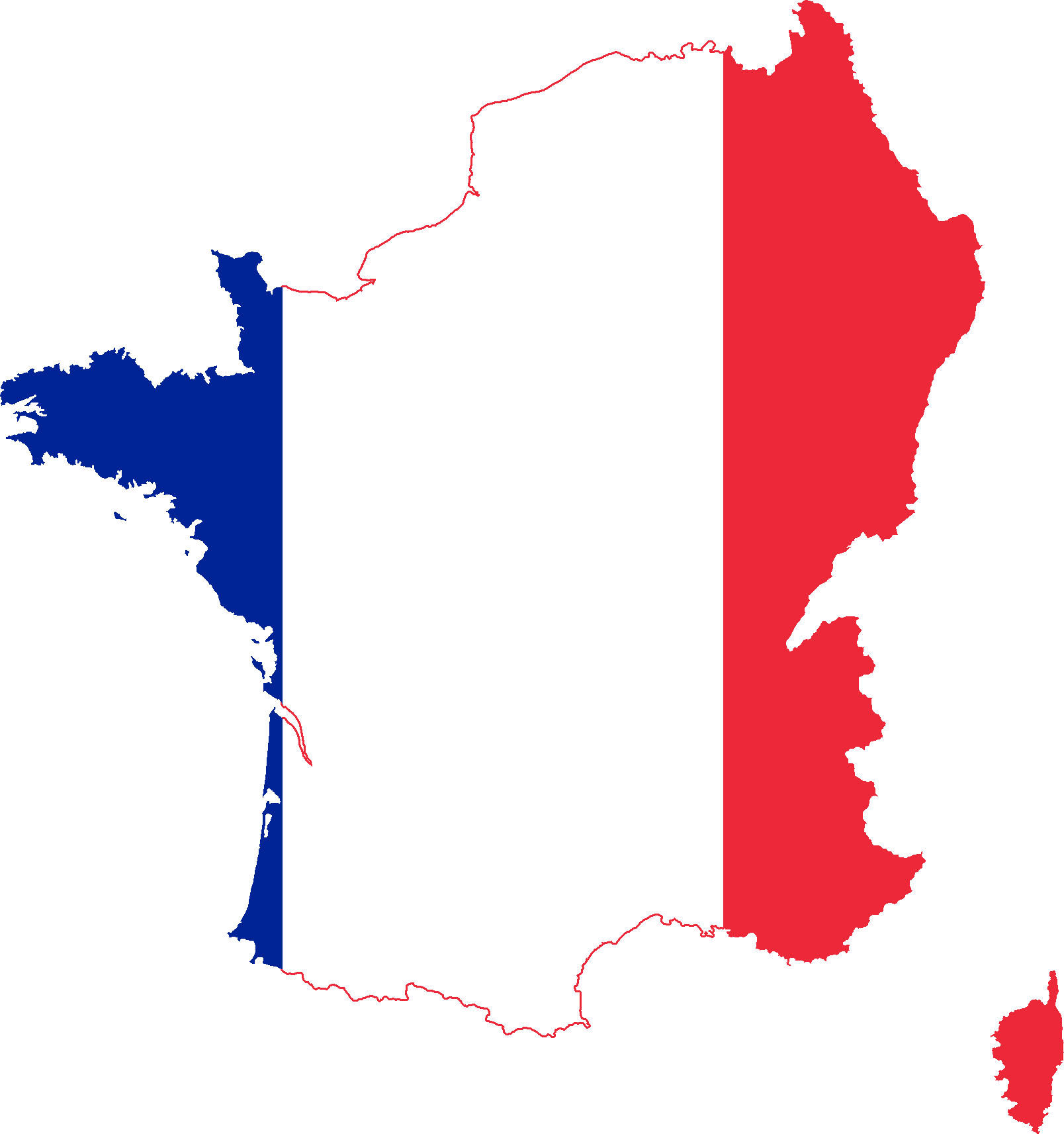 French First Republic - France Map Flag Png (1608x1713), Png Download