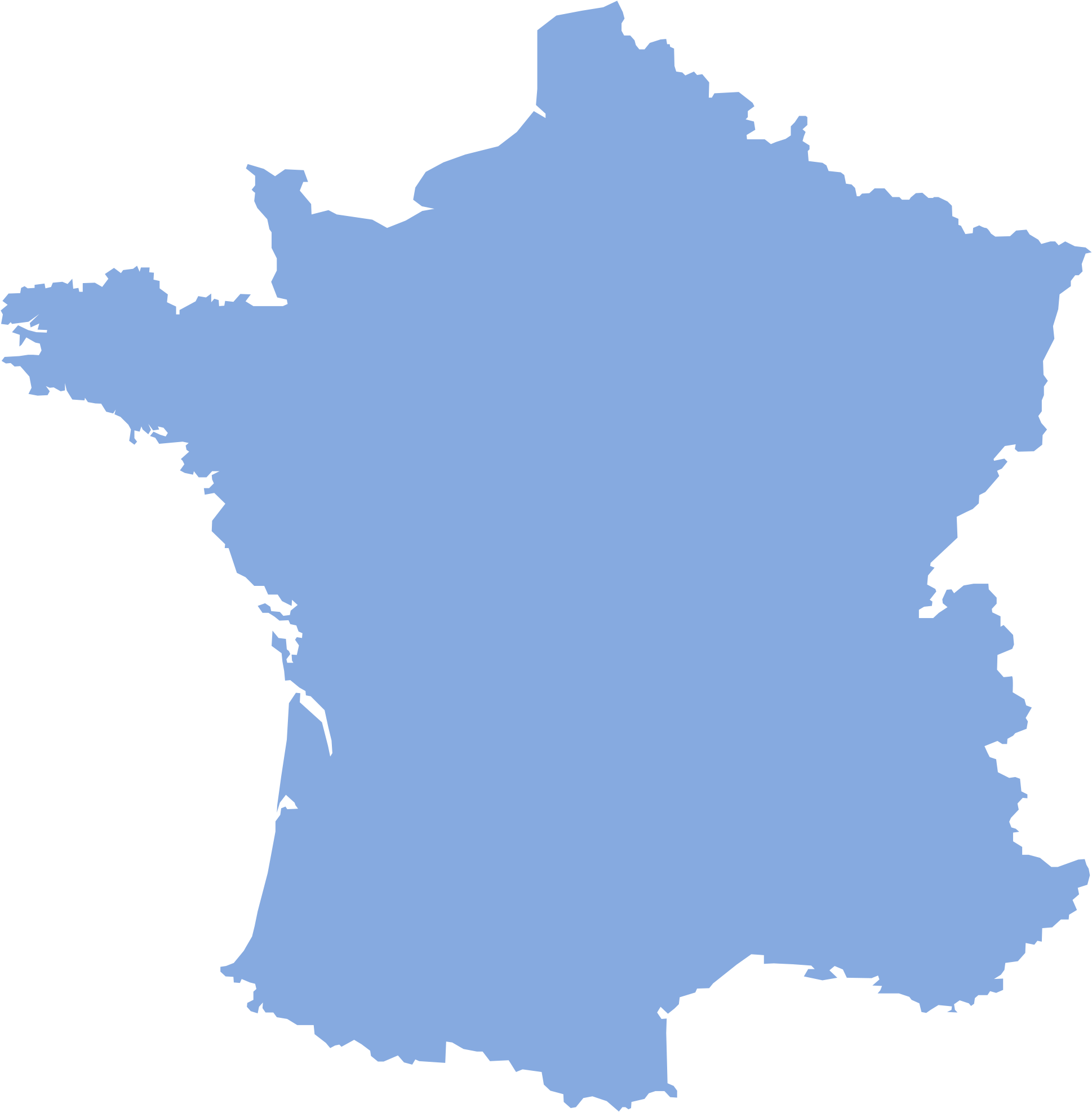 France Map Png Image Transparent - France Map Png (2000x2051), Png Download