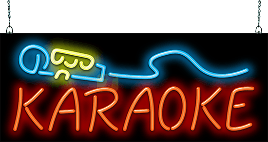 Karaoke Neon Sign - Music (550x293), Png Download