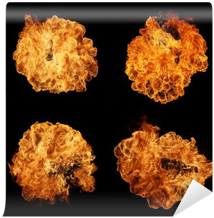 High Resolution Fire Explosion Isolated On Black Background - Fire (400x400), Png Download