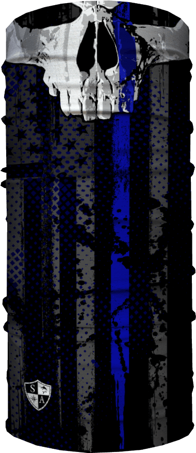 Thin Blue Line Skull - Salt Armour Sa Buff Face Shield Thin Blue Line Skull (1000x1000), Png Download