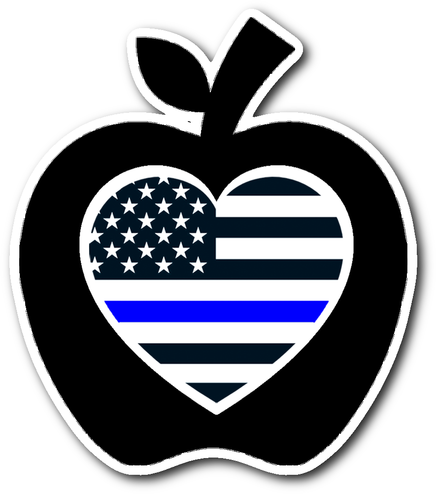 Thin Blue Line Heart Flag Apple - Premium Quality Made In Usa Logo (1064x1064), Png Download