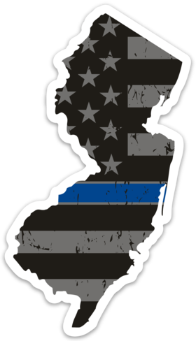 Thin Blue Line Nj Sticker - New Jersey Blue Line (280x488), Png Download