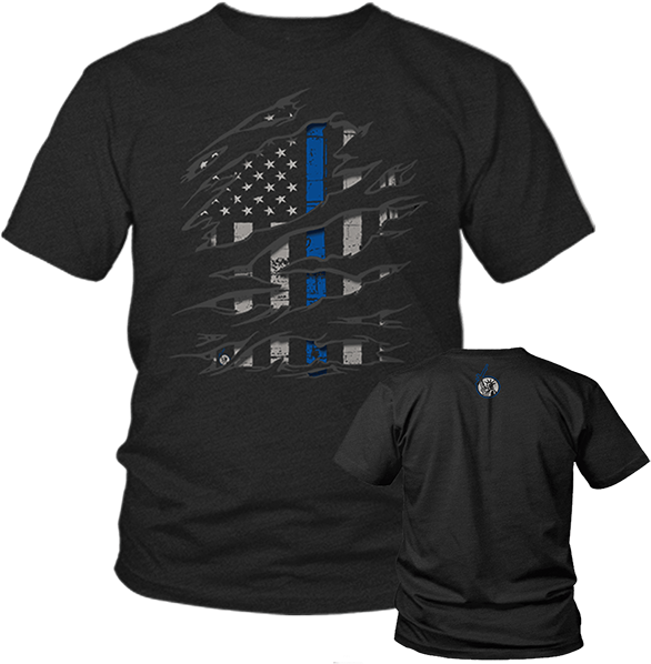 Thin Blue Line Shredded - Camiseta Stars Resident Evil (600x600), Png Download