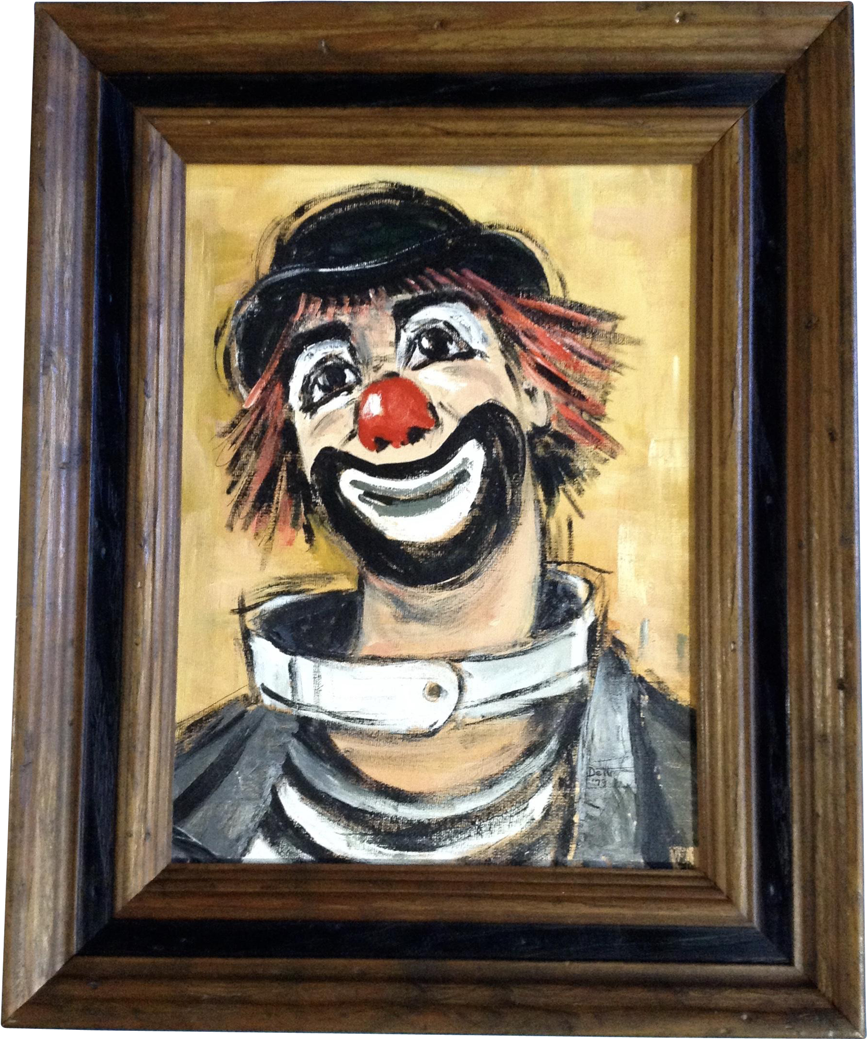 June De Nio Rigler Clown With Red Nose And Hair, Acrylic - Picture Frame (2048x2048), Png Download