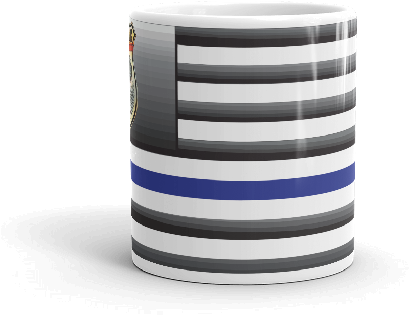 Image Of Thin Blue Line Flag Coffee Cup Full Wrap - Coffee (1000x1000), Png Download