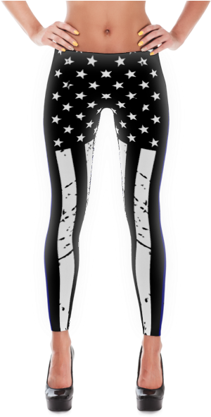 Thin Blue Line Leggings - Fire Leggings (600x600), Png Download