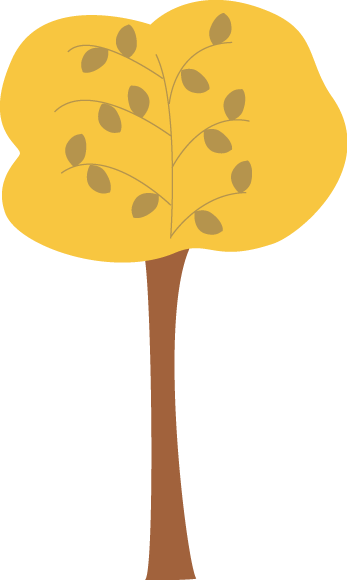 Golden Autumn Tree - Yellow Tree Clipart (347x580), Png Download