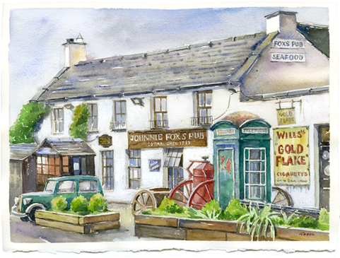 Johnnie Fox's Pub - Watercolor Painting (480x480), Png Download