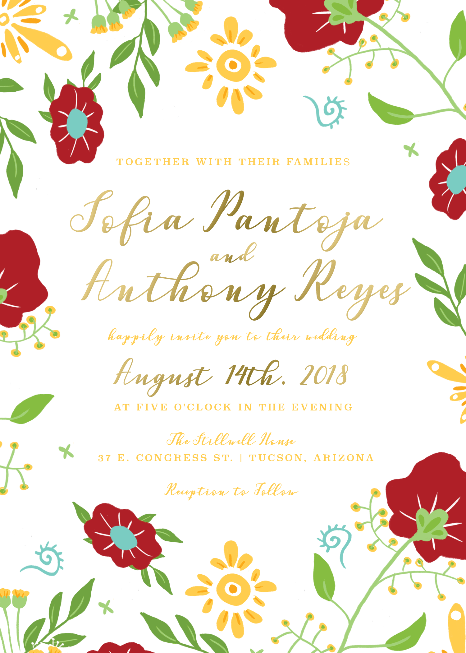 Southwestern Invitation Southwest Barrio - Wedding (1500x2100), Png Download