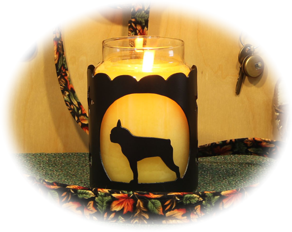 Boston Terrier Dog Breed Jar Candle Holder - Basenji (576x457), Png Download