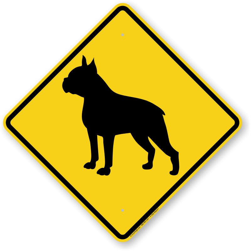 Boston Terrier Symbol Guard Dog Sign - Beware Of Dog Sign Boston Terrier (800x800), Png Download