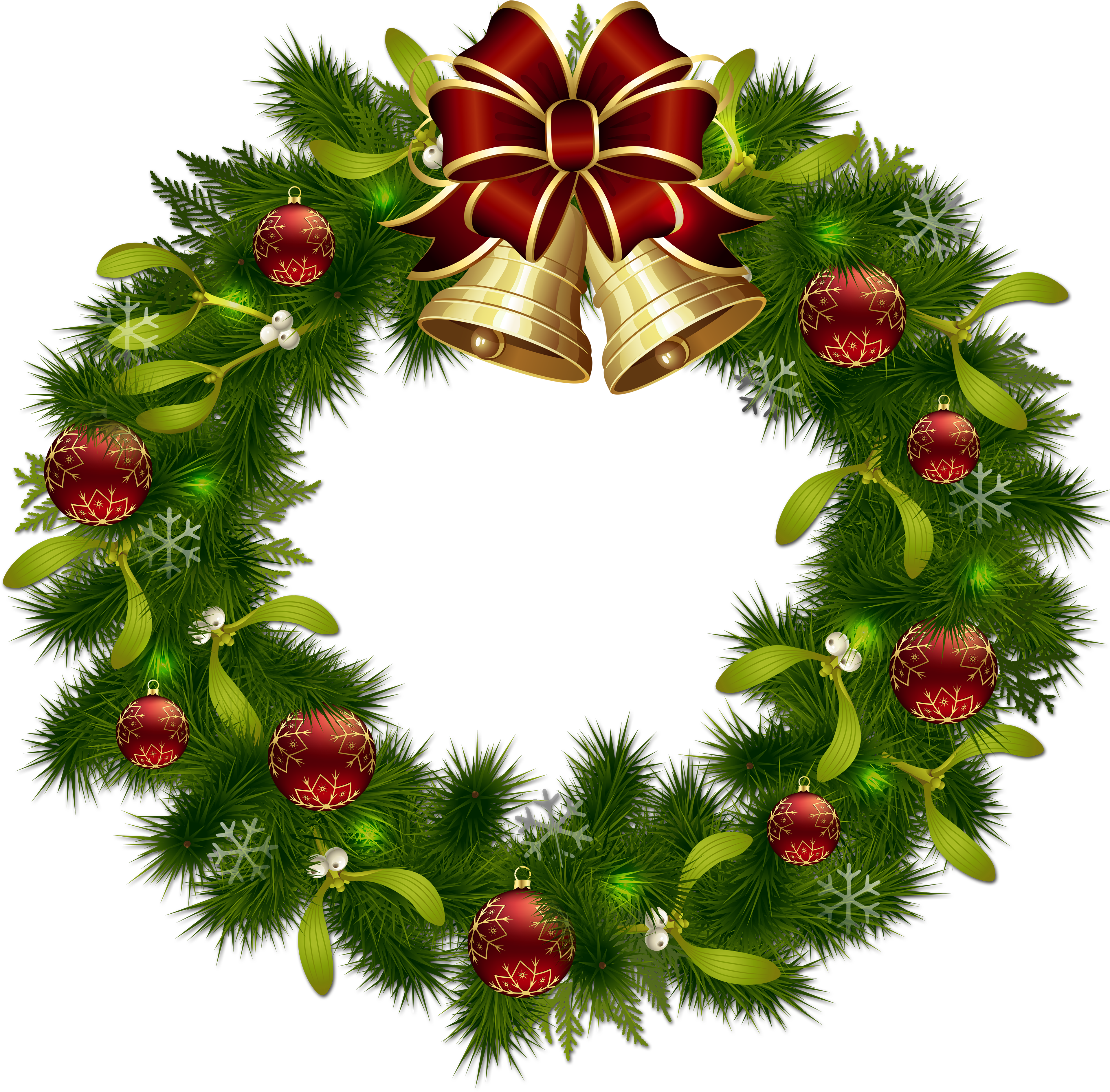 Transparent Christmas Pinecone Wreath With Gold Bells - Christmas Wreath Transparent Background (600x591), Png Download