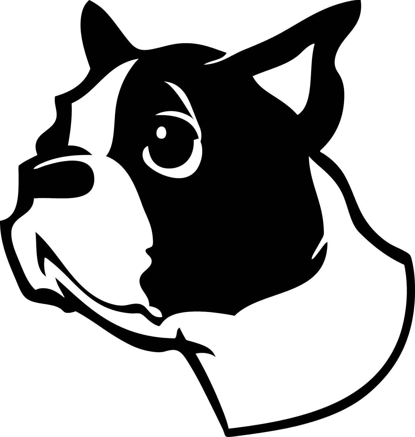 Boston Terrier - Boston Terrier Tattoo Small (1350x1422), Png Download