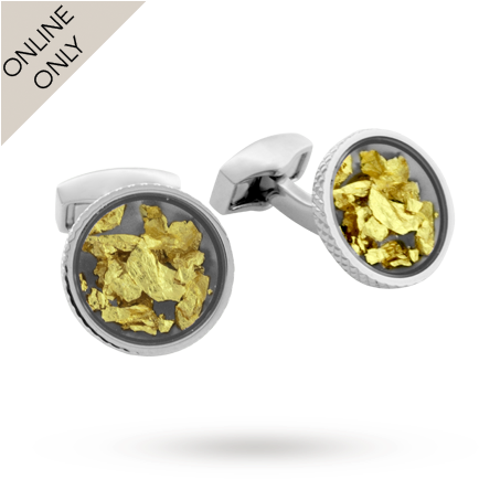 Tateossian Gold Leaf Cufflinks - Locket (460x460), Png Download