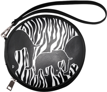 Elephants To Zebra Stripes Black & White Round Makeup - Elephants To Zebra Stripes Pattern Black & White (500x500), Png Download