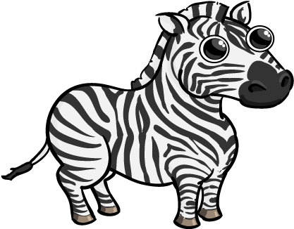Drawn Zebra Body - Small Drawing Of A Zebra (432x432), Png Download