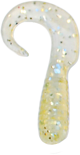 Curly Tails 1-1/2" Gold With Silver Flake - Stick Candy (1000x600), Png Download