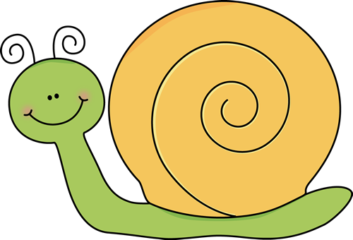 Green And Yellow Snail Clip Art - Snail Clip Art (500x340), Png Download