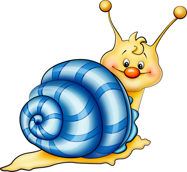 Blue Snail Cartoon Png Picture - Dibujo De Un Caracol A Color (600x551), Png Download