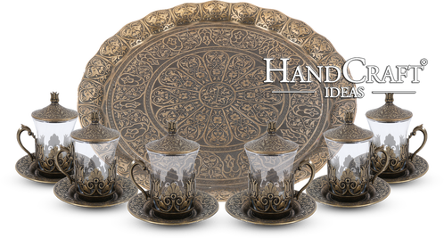 Traditional Design Cast Zamak Turkish, Moroccan Tea - Tea Set (498x267), Png Download