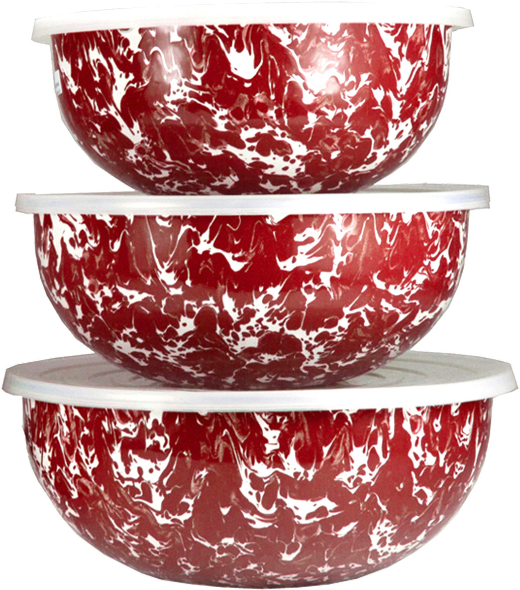 Rd54 Red Swirl Mixing Bowls - Set Of 3 - New Green Swirl Mixing Bowls By Golden Rabbit (1200x1200), Png Download