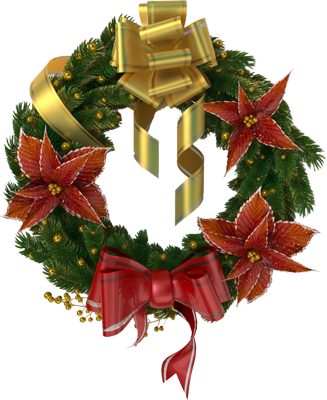 Christmas Wreath Psd, Vector Image - Christmas Day (327x400), Png Download