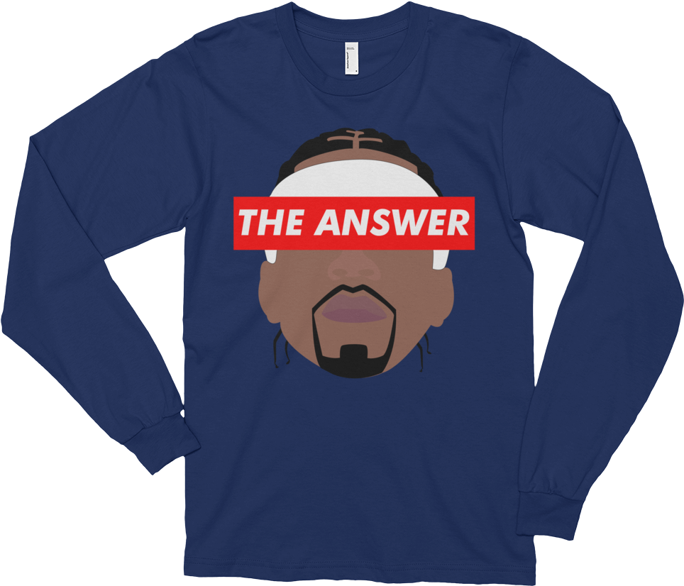 Allen Iverson Answer - Border Collie Heartbeat | Chemise Manches Longues Unisexe (1000x1000), Png Download