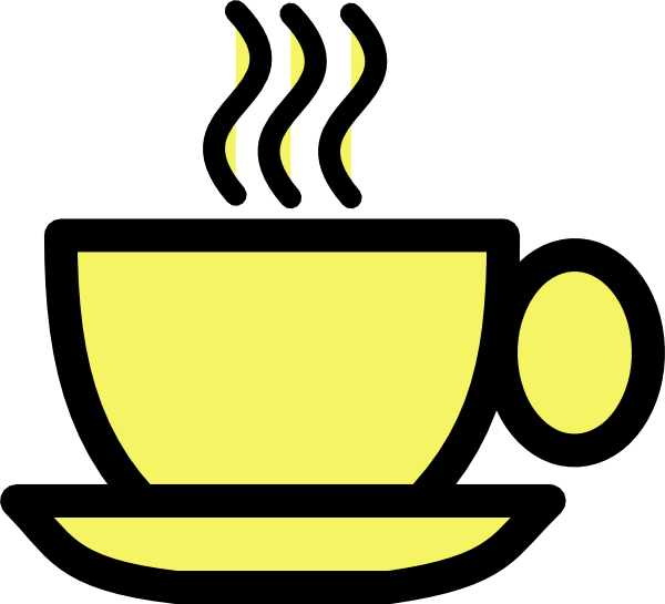 Tea Set Clipart Animated - Yellow Coffee Cup Clip Art (600x545), Png Download