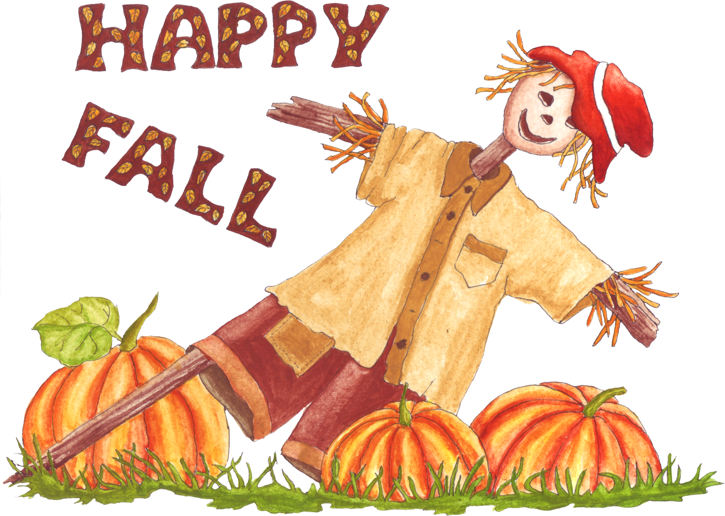 Clip Art Of Autumn - Happy Fall Clip Art Free (640x456), Png Download