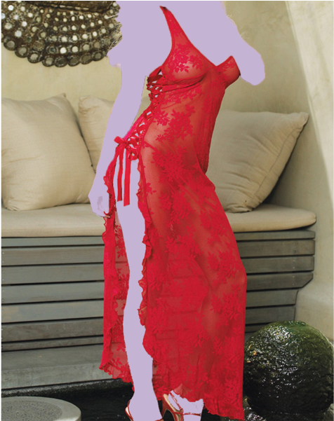 Two Piece Halter Lace Long Gown With Ribbon - Peasant Top Off The Shoulder Costume (600x600), Png Download
