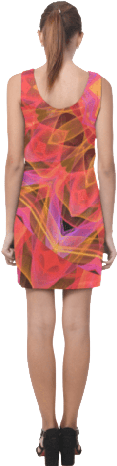 Abstract Peach Violet Mandala Ribbon Candy Lace Short - Ribbon Candy (440x1028), Png Download