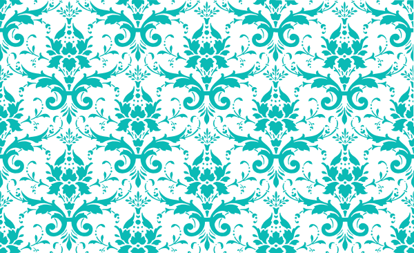 Tiffany Blue Damask Clip Art At Clker - Baby Blue Damask Background (600x366), Png Download
