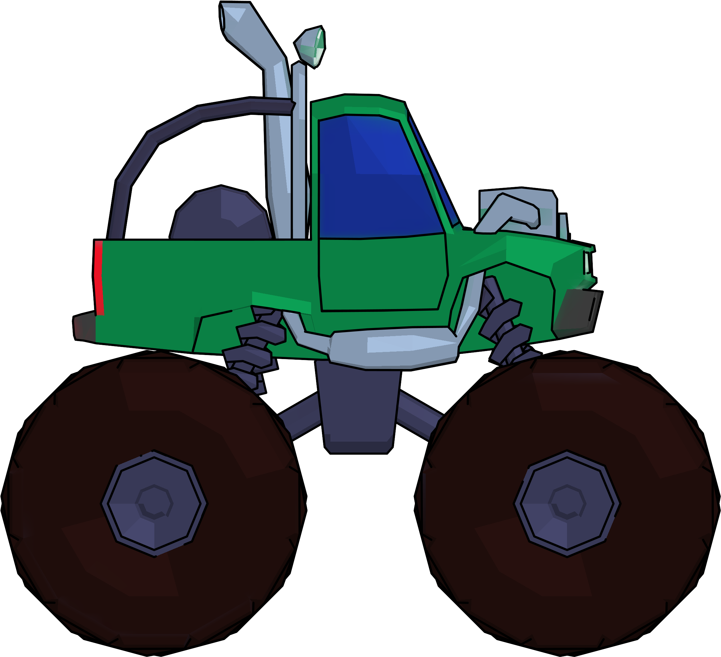 Monster Truck Cartoon Png Clipart Picture Side View - Animated Monster Truck Car Png (3000x2250), Png Download