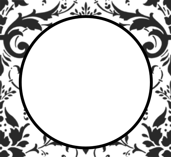 Damask Circle Clip Art - Damast Danken Ihnen Hochzeits-foto-postkarte Postkarte (600x550), Png Download
