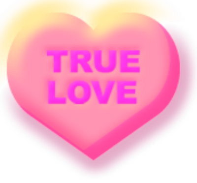Valentine Candy Hearts Clip Art - True Love In Heart (400x372), Png Download