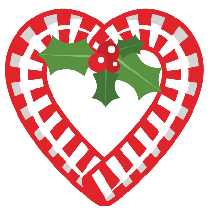 Candy Cane Heart Svg Scrapbook Cut File Cute Clipart - Candy Cane Heart Png (432x432), Png Download