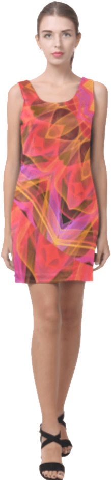 Abstract Peach Violet Mandala Ribbon Candy Lace Short - Dress (484x1026), Png Download