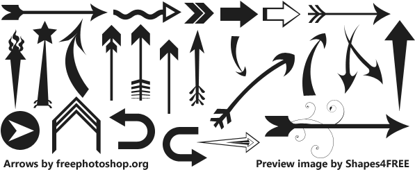 Free Cool Arrows Png - Photoshop Custom Shapes Arrows (613x250), Png Download