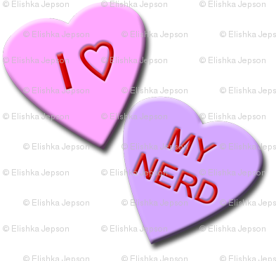 I Heart My Nerd Candy Hearts - Heart (400x381), Png Download