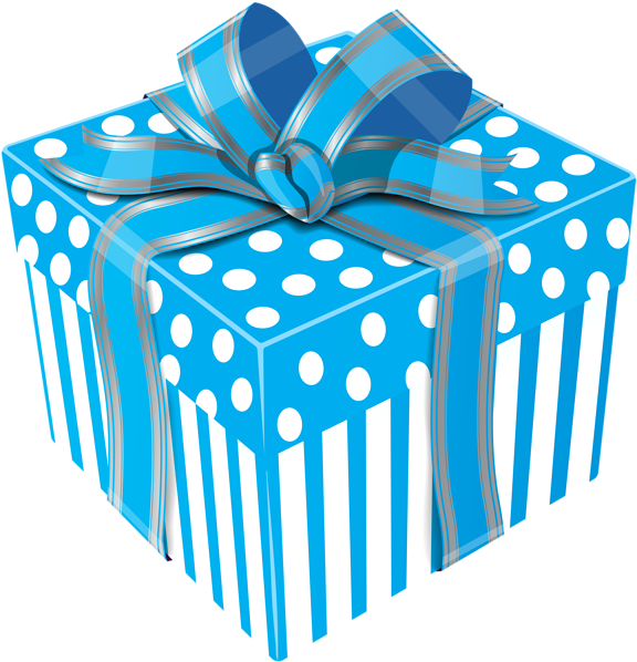 Gift Box With Blue Bow Png Clipart Imageu200b - Cute Gift Box Png (582x600), Png Download