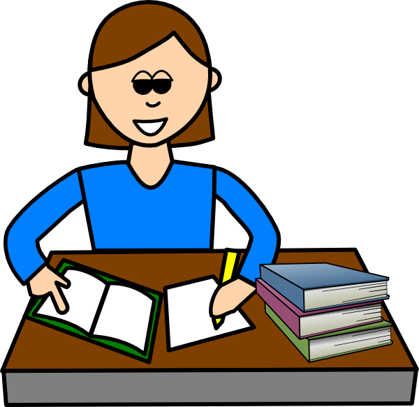 Girl Writing In Diary Clipart - Study Clip Art (600x583), Png Download