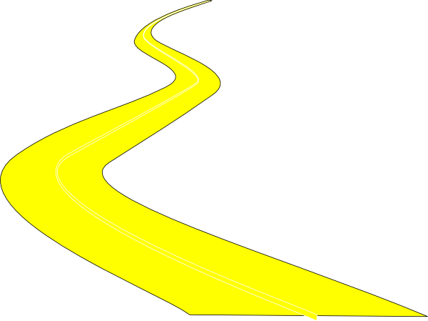 Curved Road Clipart - Clipart Yellow Road (600x449), Png Download