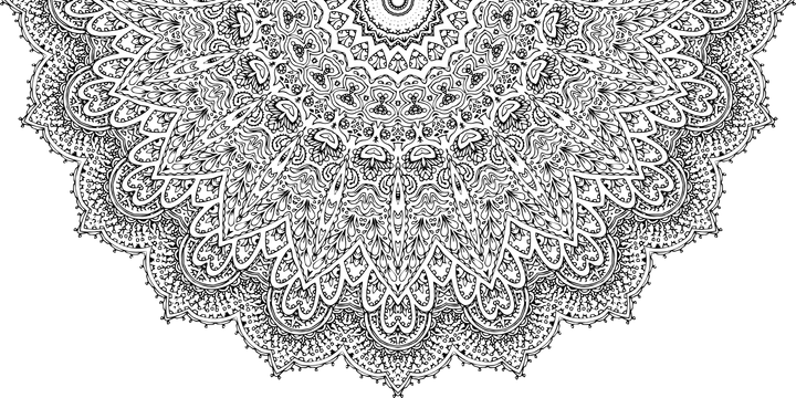 Mandala Half Horizontal - Mandala (720x360), Png Download