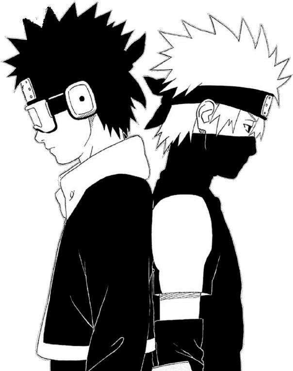 Kakashi Hatake And Obito (608x777), Png Download